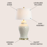 Naiyou 29.5" Ceramic Classic Traditional LED  Lamp Table Lamp - JONATHAN Y