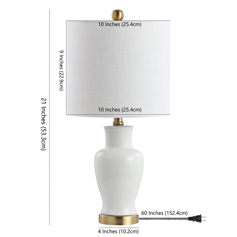 Chi 21" Ceramic/Iron Modern Classic LED Table Lamp - JONATHAN Y