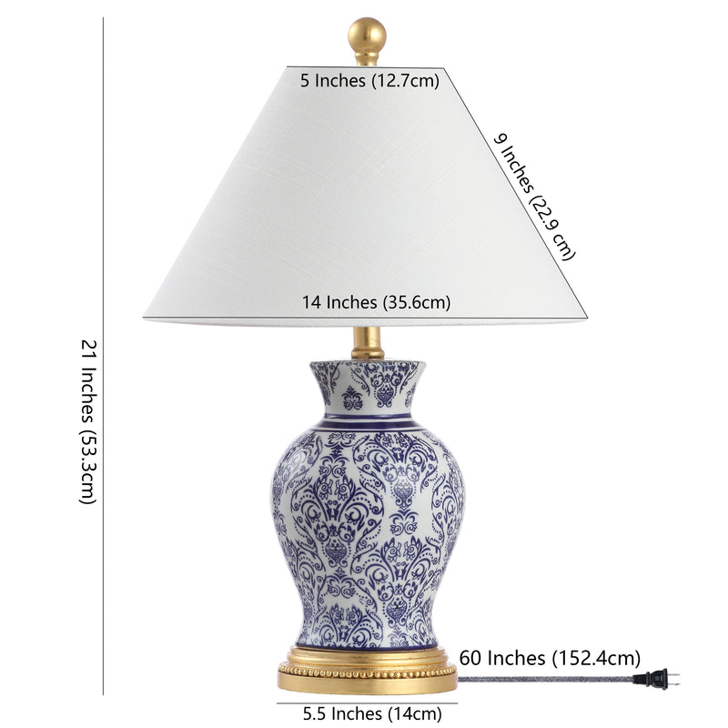 Xia 21" Ceramic/Iron Classic Modern LED Table Lamp - JONATHAN Y