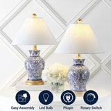 Xia 21" Ceramic/Iron Classic Modern LED Table Lamp Set 2 Blue (Set of 2) – ICONS