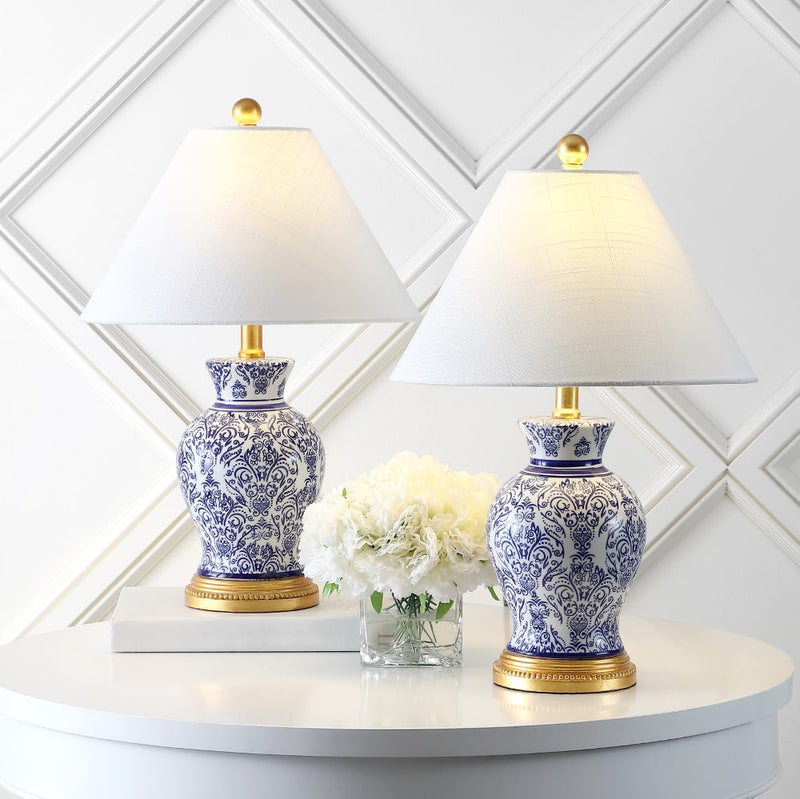 Xia 21" Ceramic/Iron Classic Modern LED Table Lamp - JONATHAN Y