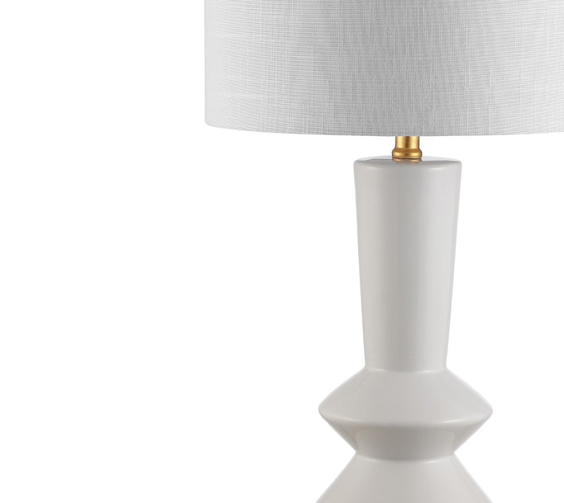 Ziggy 27" Ceramic/Iron Contemporary Glam LED Table Lamp - JONATHAN Y