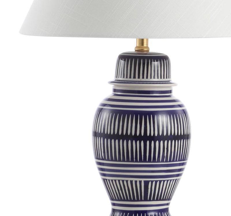 Reed 27" Ceramic/Iron Modern Coastal LED Table Lamp - JONATHAN Y