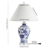 Song 21.5" Ceramic/Crystal Chinoiserie Floral LED Table Lamp - JONATHAN Y