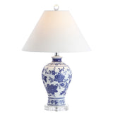 Song 21.5" Ceramic/Crystal Chinoiserie Floral LED Table Lamp - JONATHAN Y