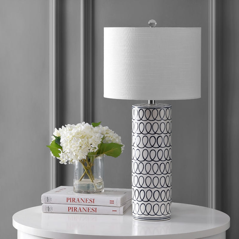 Loop 28.75" Ceramic Modern Column LED Table Lamp - JONATHAN Y