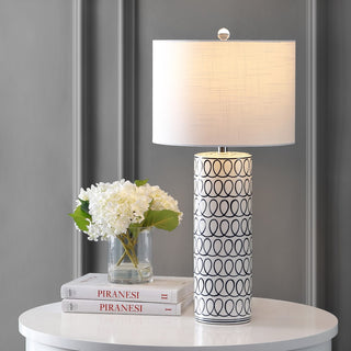 Loop 28.75" Ceramic Modern Column LED Table Lamp - JONATHAN Y