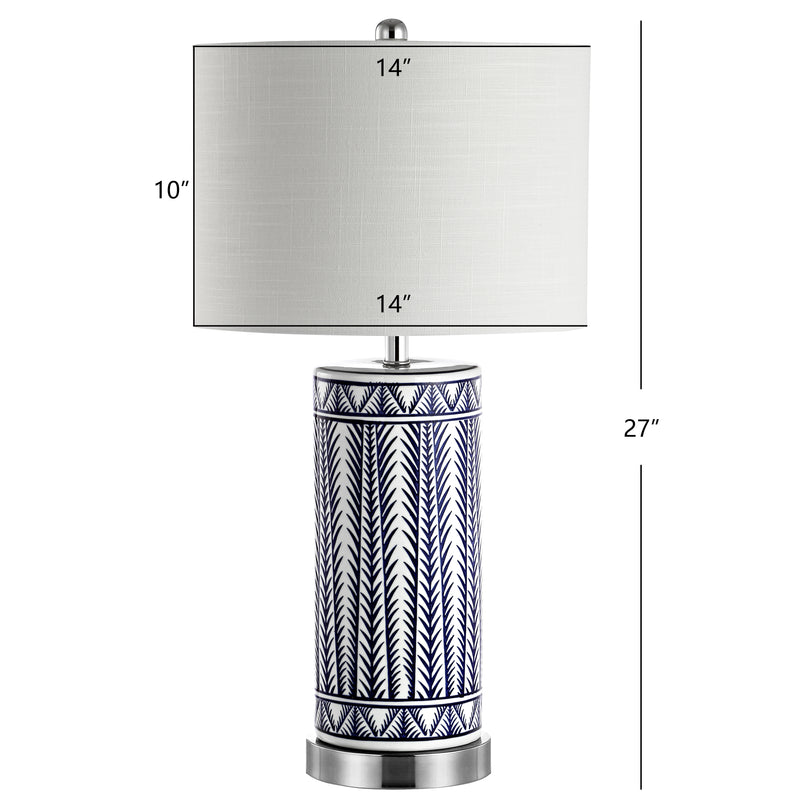 Sulka 27" Ceramic/Iron Contemporary USB Charging LED Table Lamp - JONATHAN Y