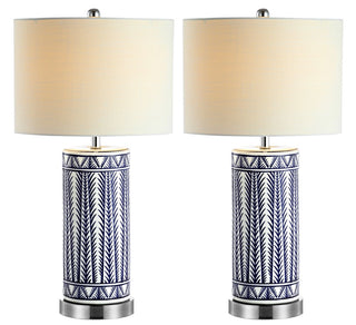 Sulka 27" Ceramic/Iron Contemporary USB Charging LED Table Lamp - JONATHAN Y