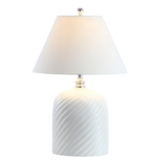 Serge Swirl 28.5" Ceramic Bohemian Glam LED Table Lamp - JONATHAN Y