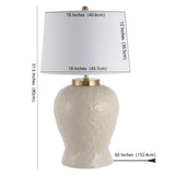 Regency Palm Leaf 31.5" Ceramic/Metal Bohemian Cottage LED Table Lamp - JONATHAN Y