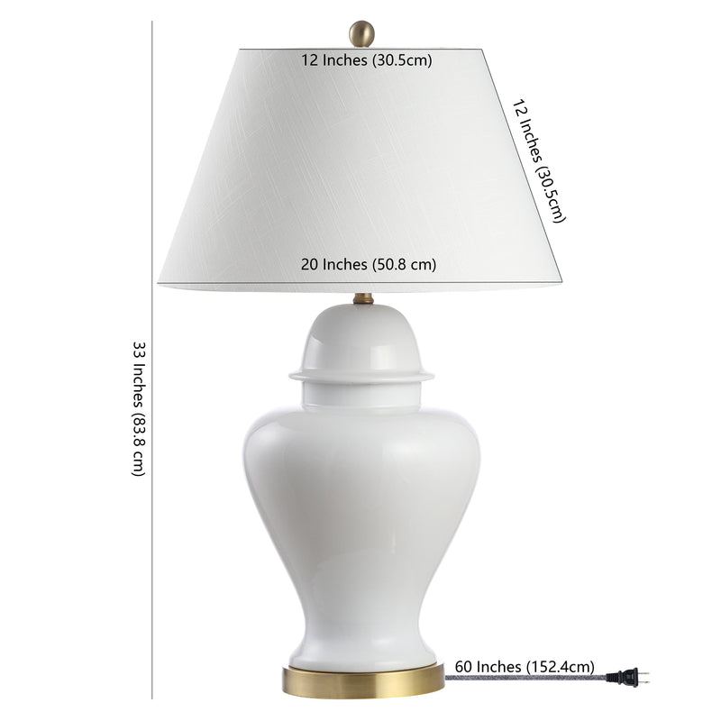 Sagwa 33" Ceramic/Iron Modern Classic LED Table Lamp - JONATHAN Y