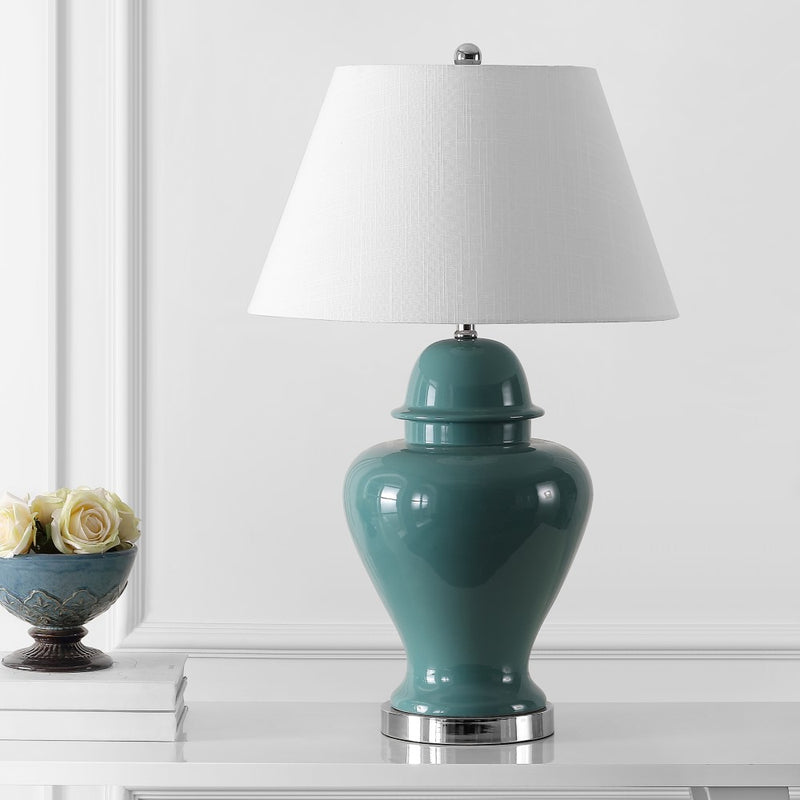 Sagwa 33" Ceramic/Iron Modern Classic LED Table Lamp - JONATHAN Y