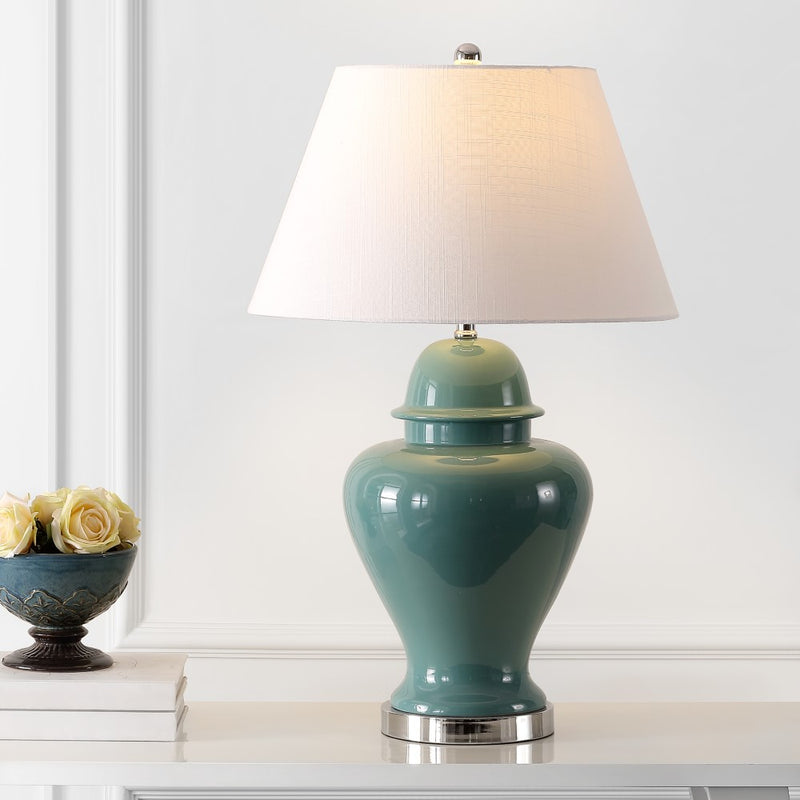 Sagwa 33" Ceramic/Iron Modern Classic LED Table Lamp - JONATHAN Y