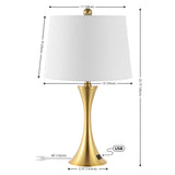 Bennett 22.75" Modern Glam Iron Hourglass LED Table Lamp with USB Charging Port - JONATHAN Y