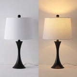Bennett 22.75" Modern Glam Iron Hourglass LED Table Lamp with USB Charging Port Set 2