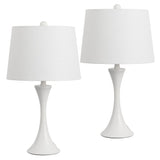 Bennett 22.75" Modern Glam Iron Hourglass LED Table Lamp with USB Charging Port Set 2
