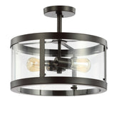 Herndon 15" Iron/Glass Modern LED Flush Mount - JONATHAN Y
