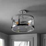Herndon 15" Iron/Glass Modern LED Flush Mount - JONATHAN Y