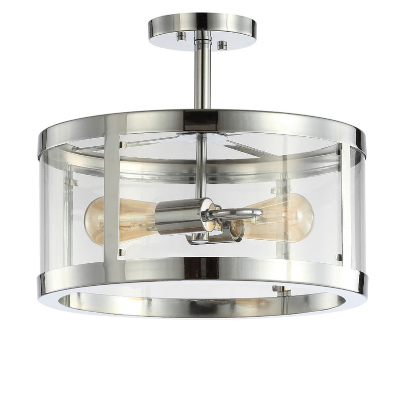 Herndon 15" Iron/Glass Modern LED Flush Mount - JONATHAN Y