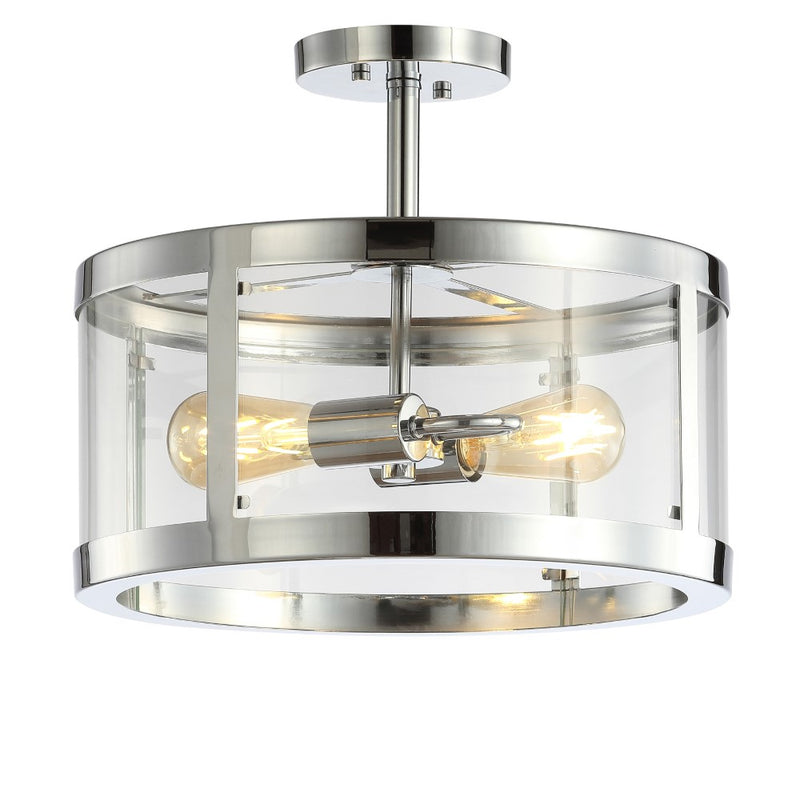 Herndon 15" Iron/Glass Modern LED Flush Mount - JONATHAN Y