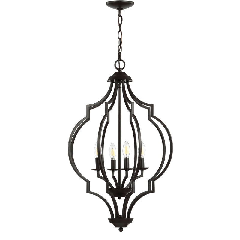 Selema 19" Iron Adjustable Ogee Lantern LED Pendant - JONATHAN Y