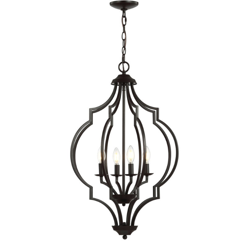 Selema 19" Iron Adjustable Ogee Lantern LED Pendant - JONATHAN Y