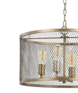 Pen 20" Iron Adjustable Industrial Mesh LED Pendant - JONATHAN Y