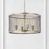 Pen 20" Iron Adjustable Industrial Mesh LED Pendant - JONATHAN Y
