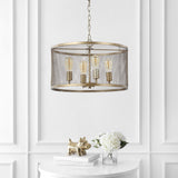 Pen 20" Iron Adjustable Industrial Mesh LED Pendant - JONATHAN Y
