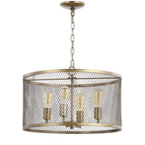 Pen 20" Iron Adjustable Industrial Mesh LED Pendant - JONATHAN Y