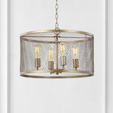 Pen 20" Iron Adjustable Industrial Mesh LED Pendant - JONATHAN Y
