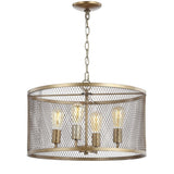 Pen 20" Iron Adjustable Industrial Mesh LED Pendant - JONATHAN Y