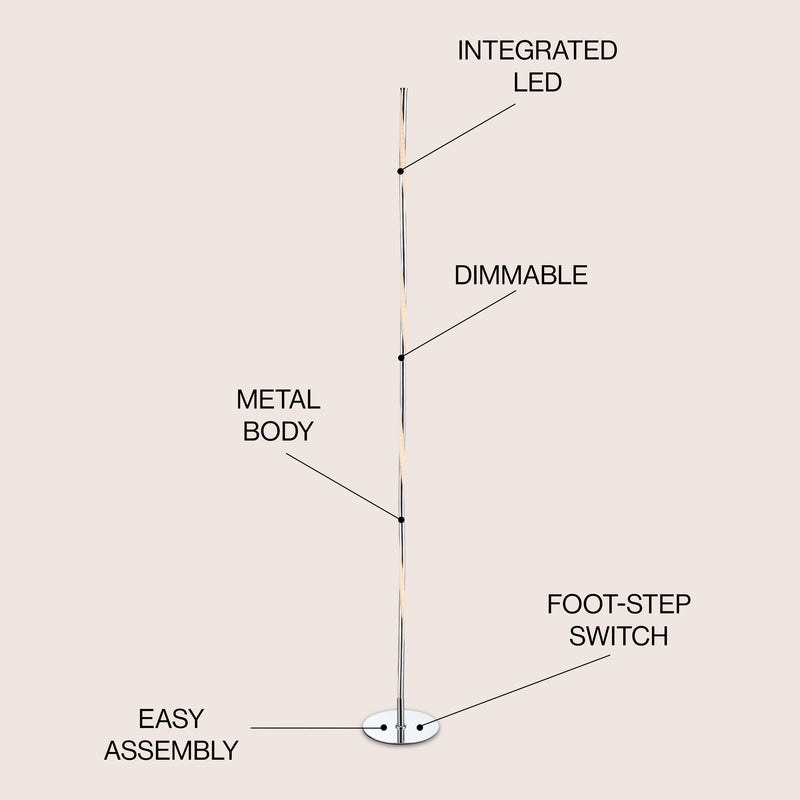 Pilar 63.75" LED Integrated Floor Lamp - JONATHAN Y