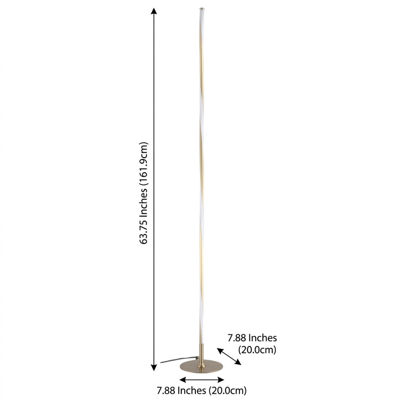 Pilar 63.75" LED Integrated Floor Lamp Gold – DIM