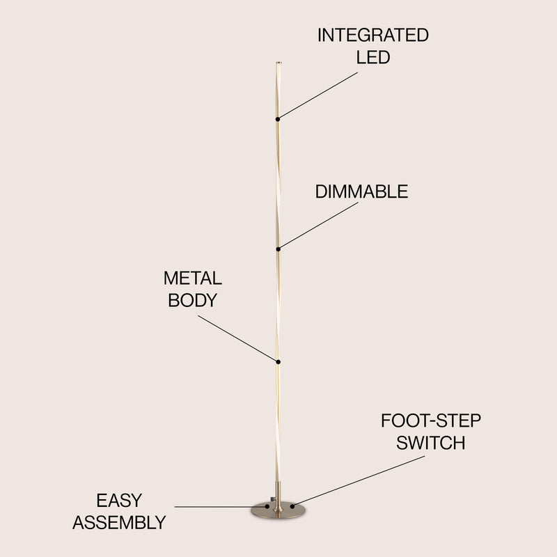 Pilar 63.75" LED Integrated Floor Lamp - JONATHAN Y