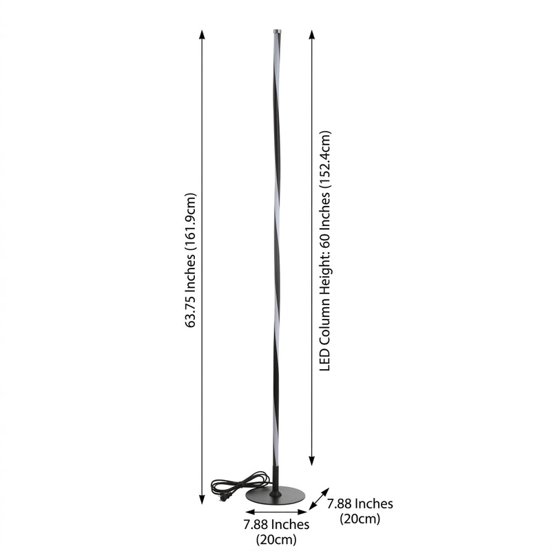 Pilar 63.75" LED Integrated Floor Lamp Black – DIM