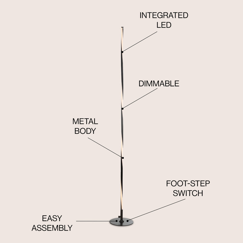 Pilar 63.75" LED Integrated Floor Lamp - JONATHAN Y