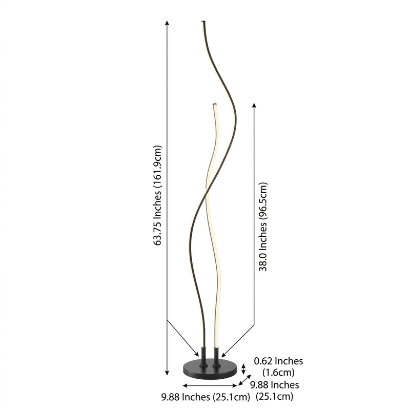 Cairo 63.75" LED Integrated Floor Lamp Black – DIM