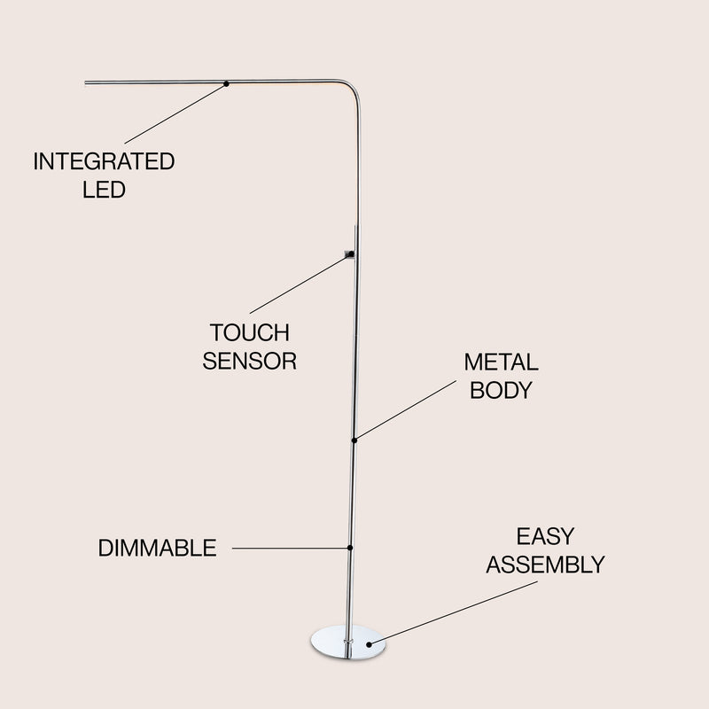 Natalie 63" LED Integrated Floor Lamp - JONATHAN Y