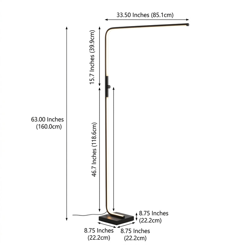 Natalie 63" LED Integrated Floor Lamp Black – DIM
