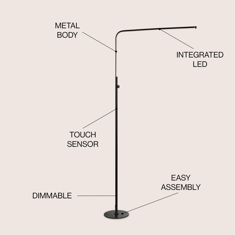 Natalie 63" LED Integrated Floor Lamp - JONATHAN Y