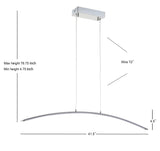 Roxanna 41.5" Dimmable Adjustable Integrated LED Metal Linear Pendant - JONATHAN Y