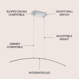 Roxanna 41.5" Dimmable Adjustable Integrated LED Metal Linear Pendant - JONATHAN Y