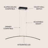 Roxanna 41.5" Dimmable Adjustable Integrated LED Metal Linear Pendant - JONATHAN Y
