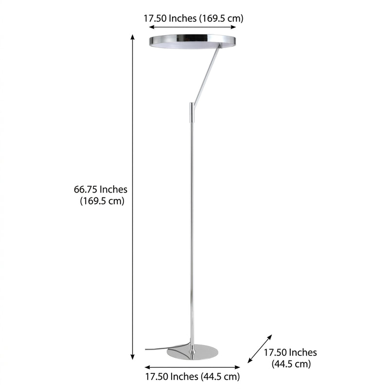 Owen 66.7" Integrated LED Metal Floor Lamp Chrome – DIM