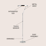 Owen 66.7" Integrated LED Metal Floor Lamp - JONATHAN Y