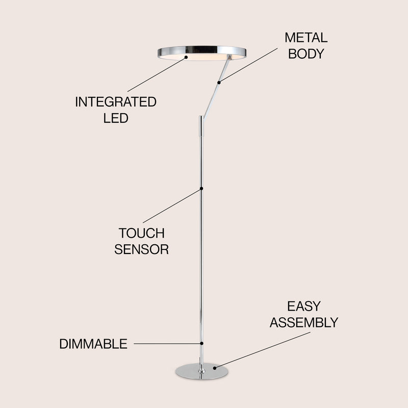 Owen 66.7" Integrated LED Metal Floor Lamp - JONATHAN Y