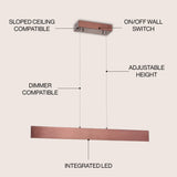 Draper Dimmable Adjustable Integrated LED Metal Linear Pendant