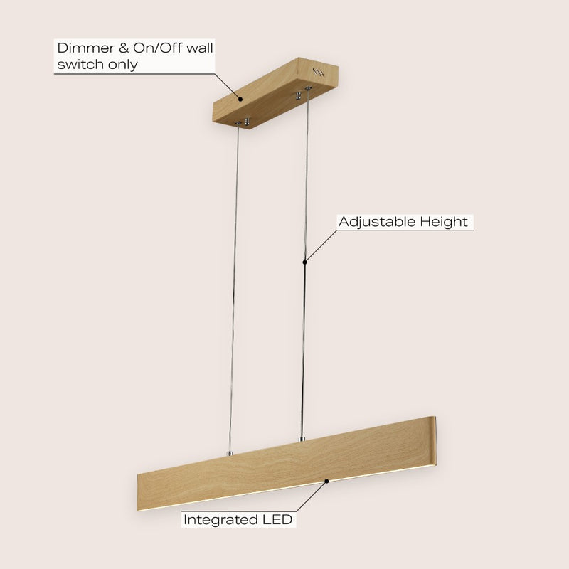 Draper Dimmable Adjustable Integrated LED Metal Linear Pendant